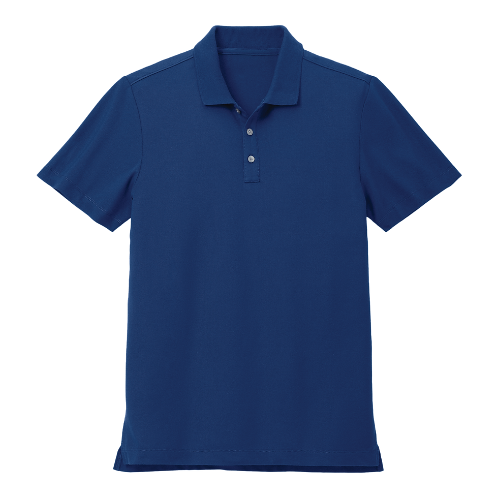 Mercer+Mettle men's blue note casual short-sleeve polo shirt with collar.