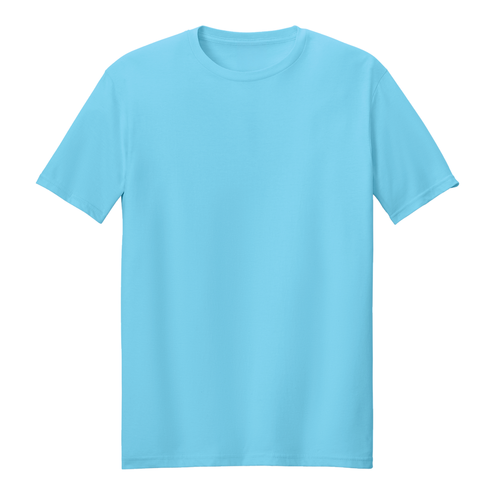 Thumbnail: Sky Gildan 64000 Softstyle T-Shirt, Front View - Soft Cotton Blank Apparel.