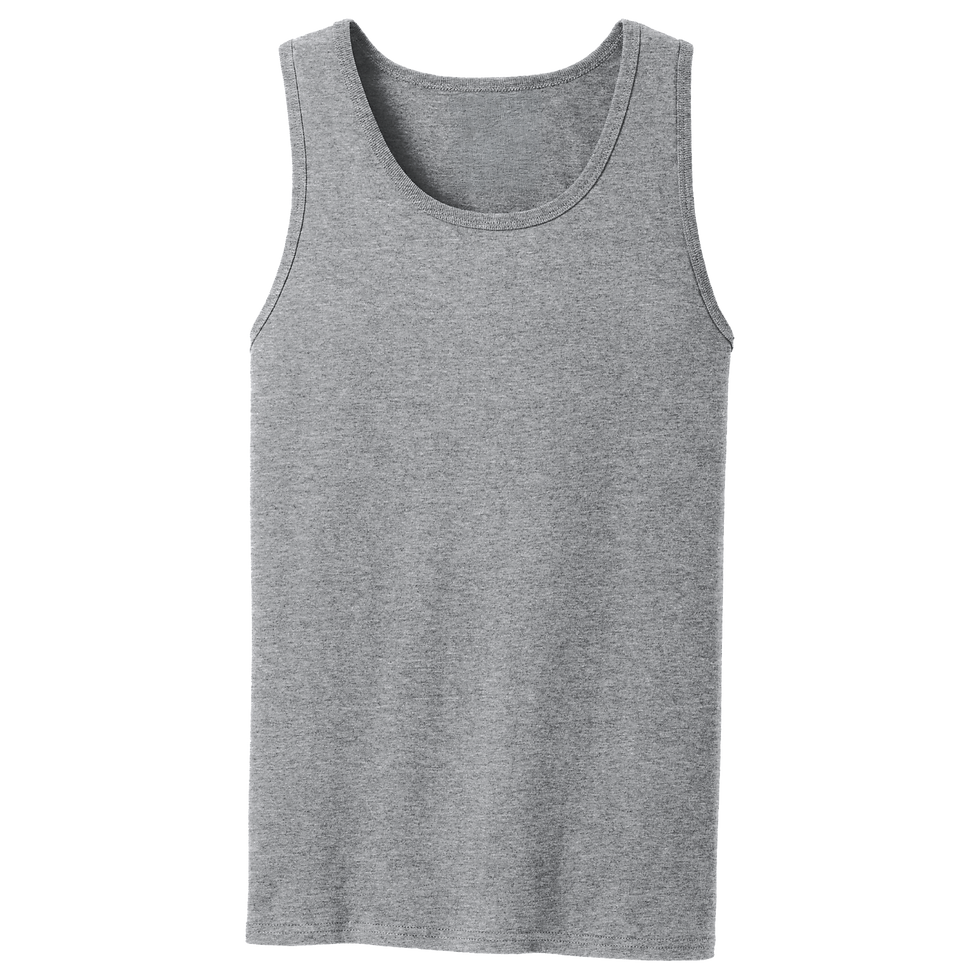 Port & Company Core Cotton Tank Top in Athletic Heather, front view.