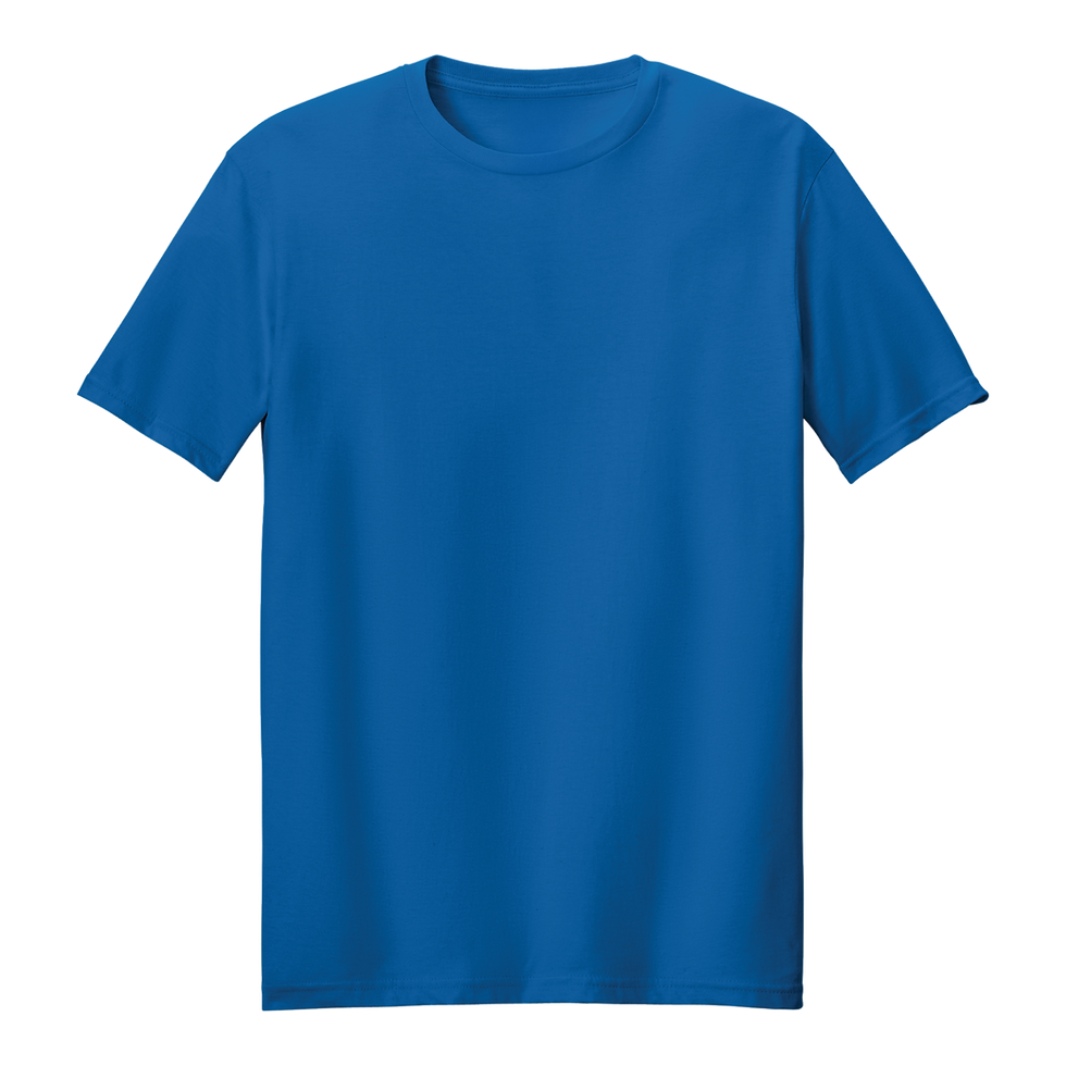 Thumbnail: Neon blue Gildan 64000 Softstyle T-Shirt, Front View - Soft Cotton Blank Apparel.