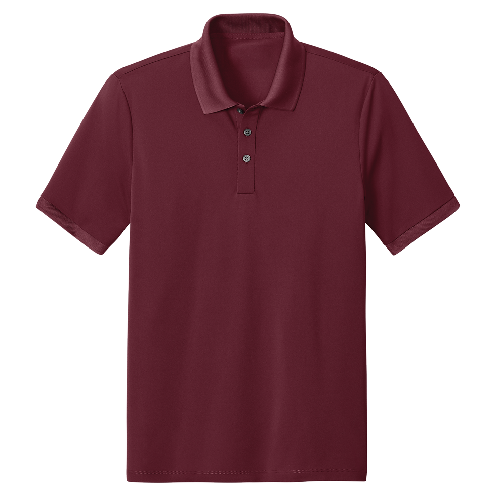 Mercer+Mettle men's classic 3-button short sleeve polo shirt in burgundy.