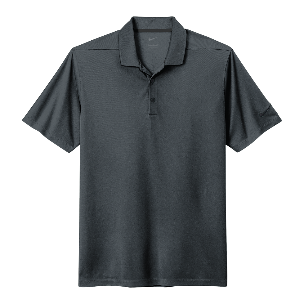 Anthracite Nike short sleeve polo shirt with 3-button placket and sleeve logo.