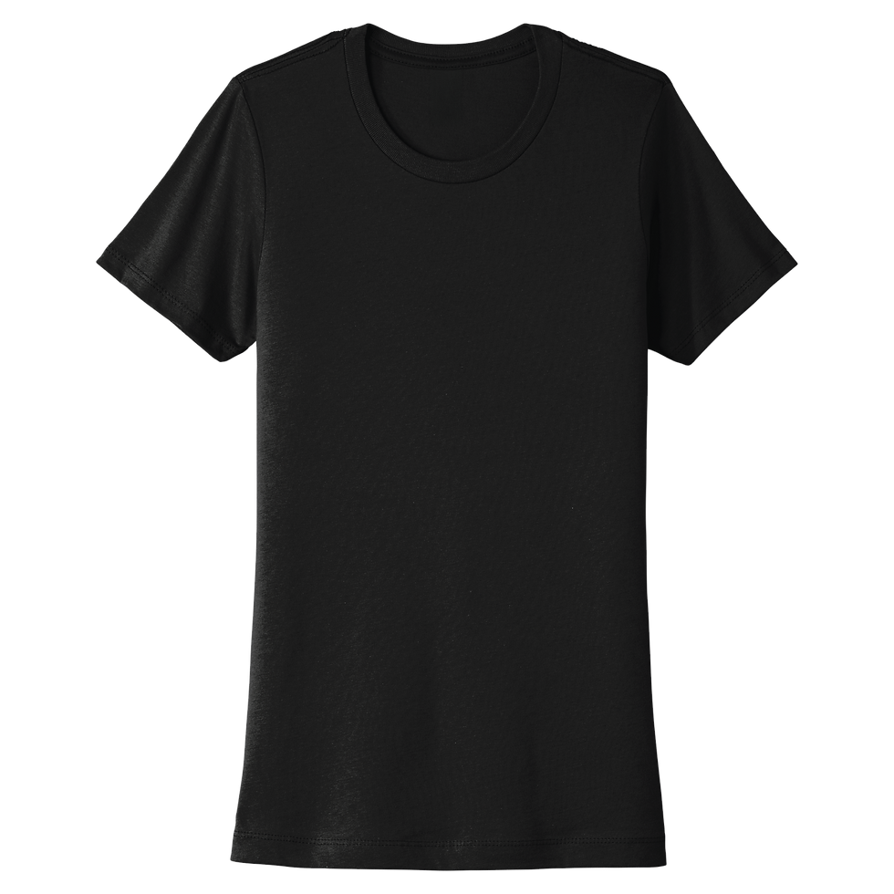 Women's fitted short sleeve crew neck t-shirt in black. Next Level Apparel casual tee.