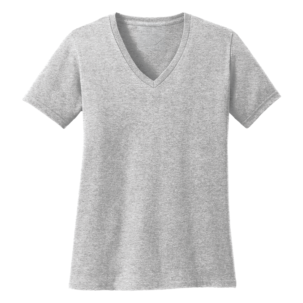 Ash Port & Company women's short sleeve v-neck t-shirt - front view.