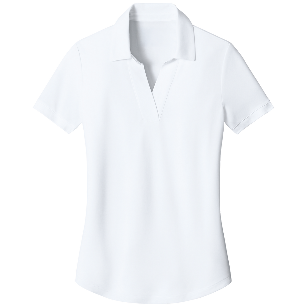 Thumbnail: Mercer+Mettle women's short sleeve v-neck polo shirt in white.
