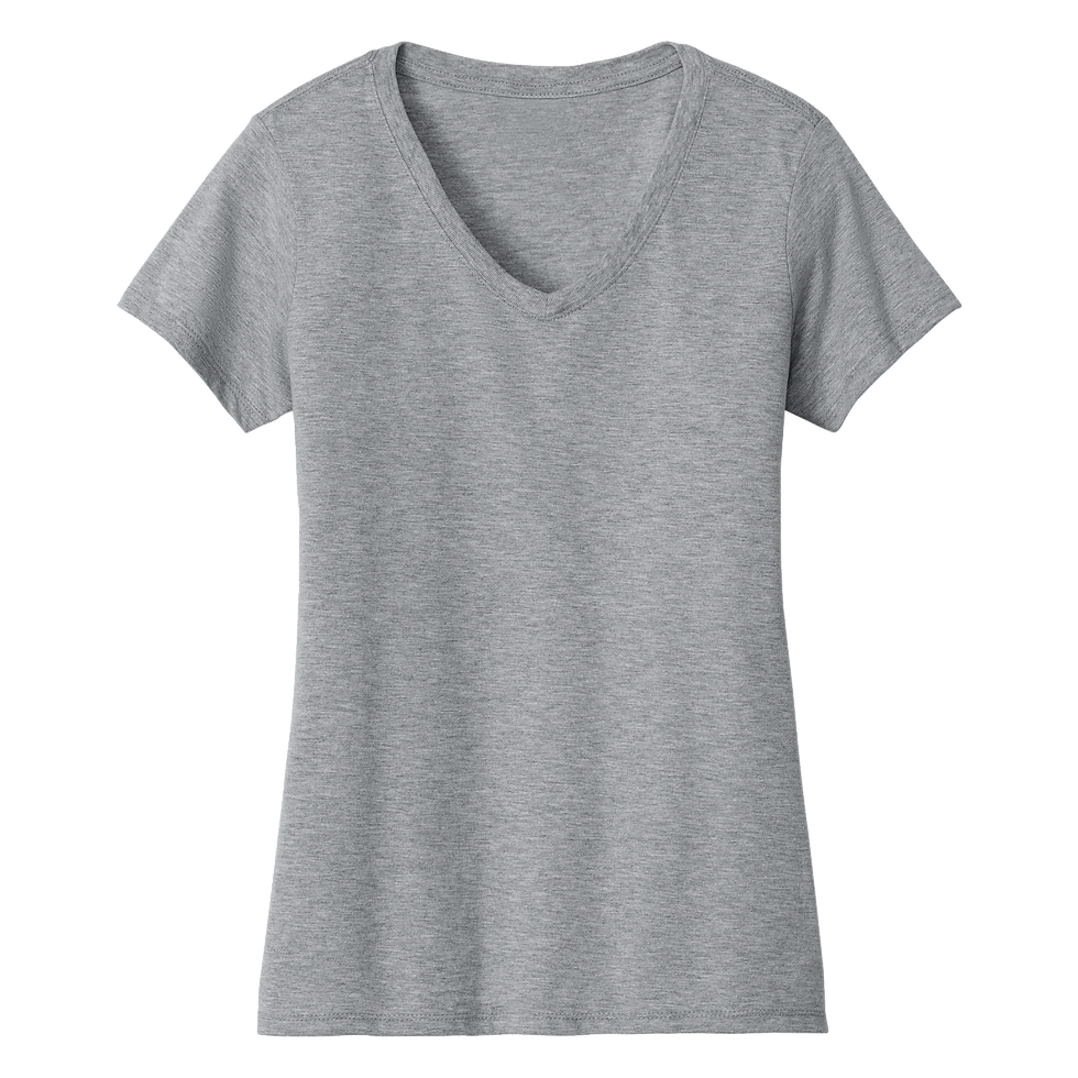 Port & company women's short sleeve V-neck t-shirt in athletic heather.