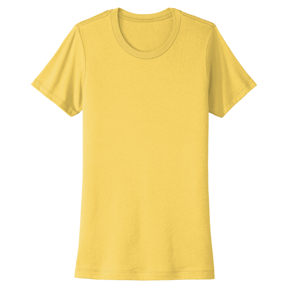 Women's fitted short sleeve crew neck t-shirt in banana cream. Next Level Apparel casual tee.