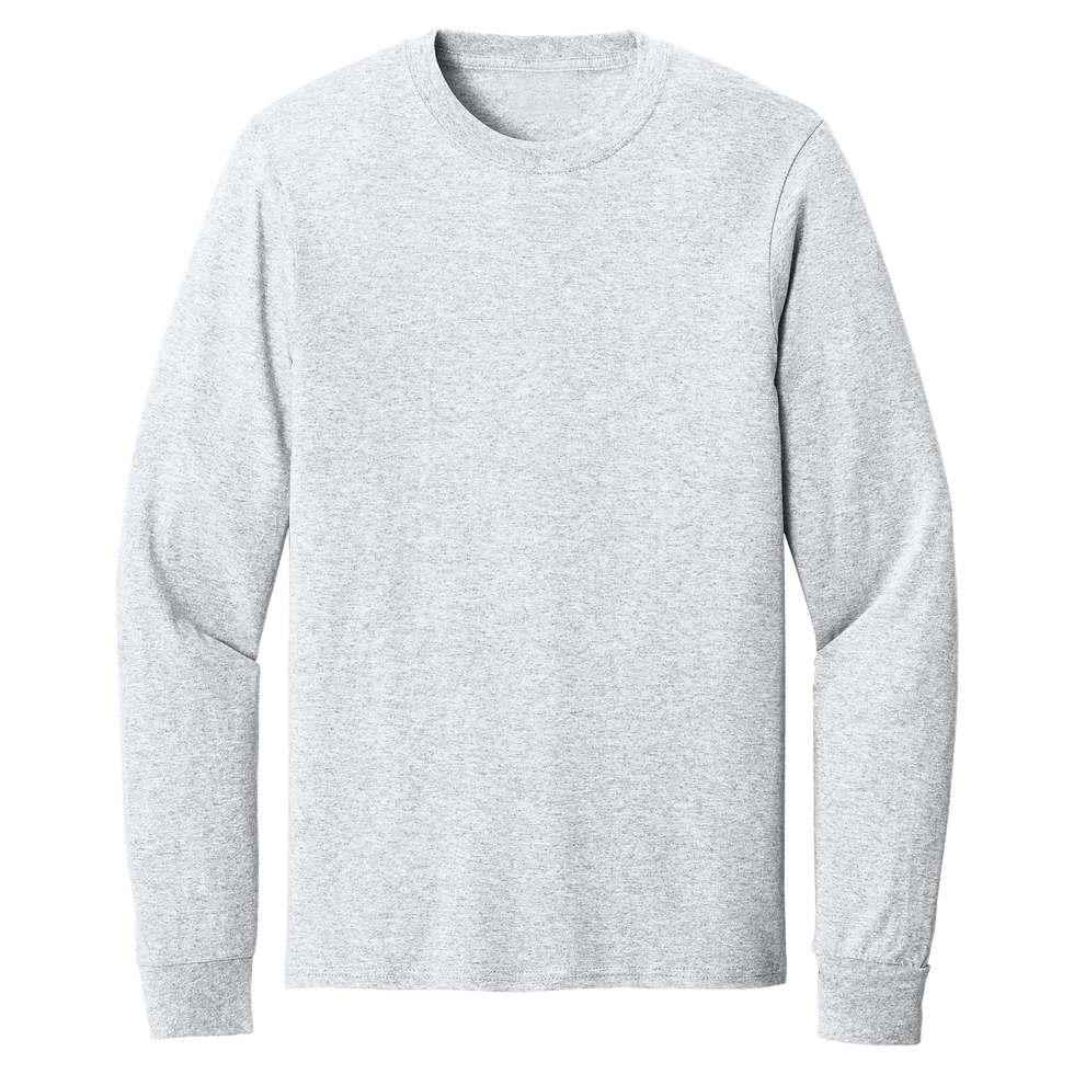 Ash Port & Company long sleeve crew neck t-shirt, front view.