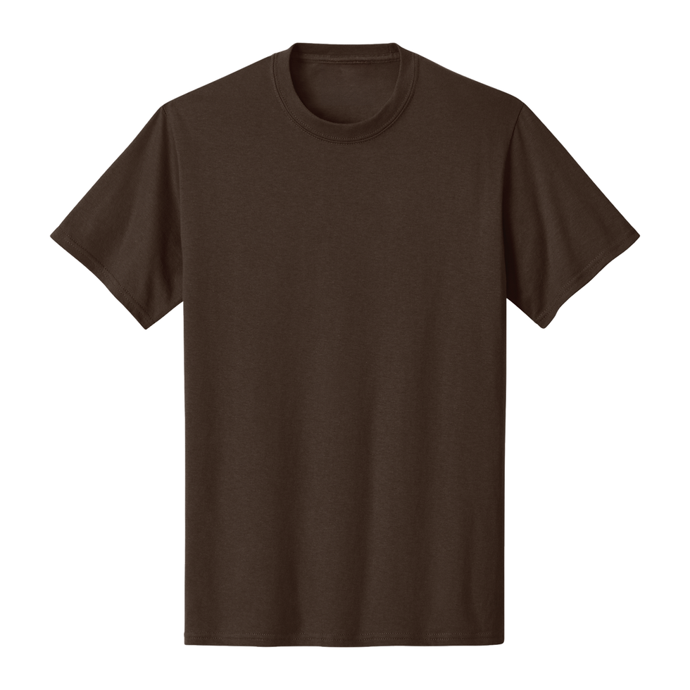 Thumbnail: Dark chocolate Port & Company short sleeve crewneck t-shirt, front view.