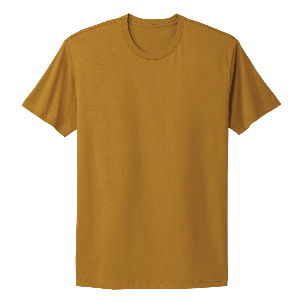 Antique Gold Next Level Apparel 3600 crew neck t-shirt front view.