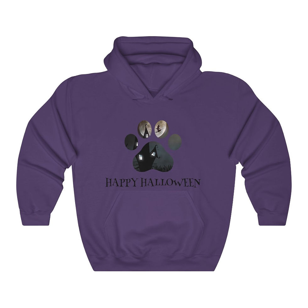 Thumbnail: Witch's Moon Cat Paw Halloween Unisex Hoodie