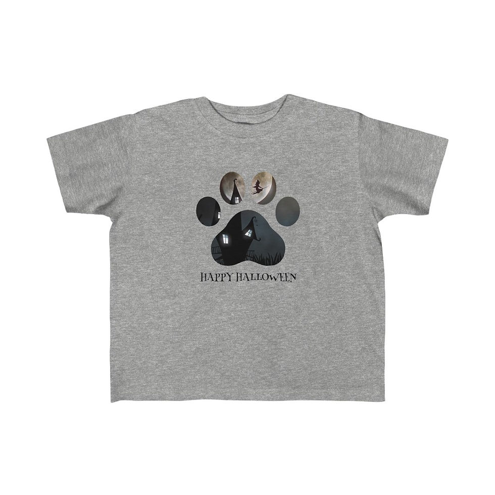 Thumbnail: Witch's Moon Cat Paw Halloween Kid's Tee