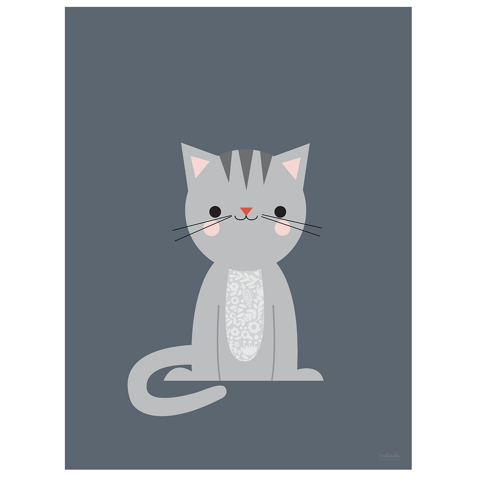 Thumbnail: calico cat art print - SKU 1623