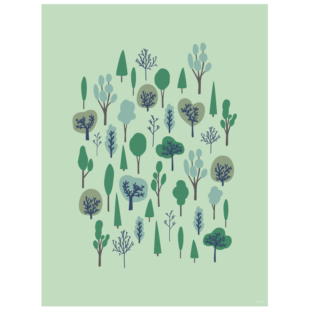 funky forest art print - SKU 1631