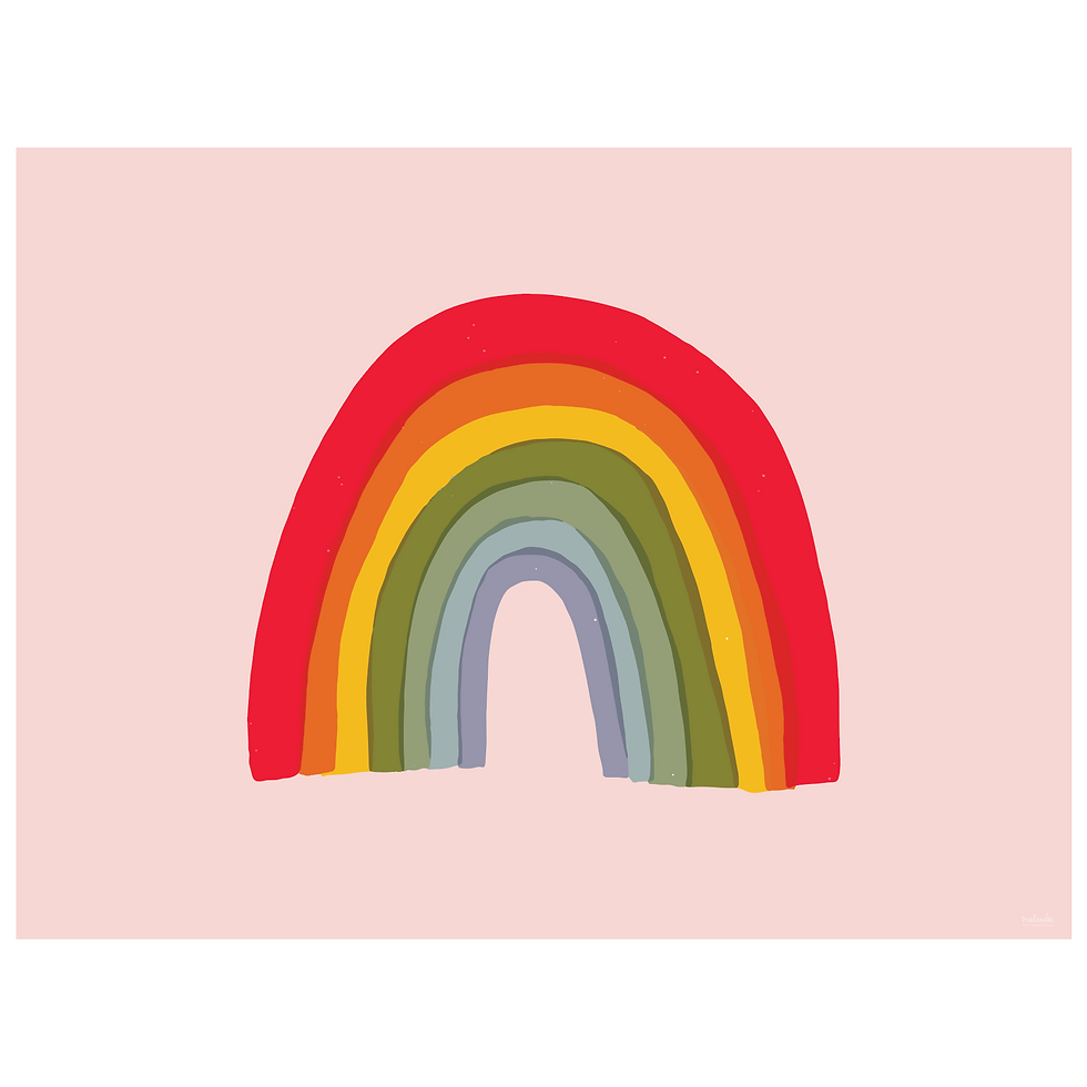 rainbow art print - pink - digital download