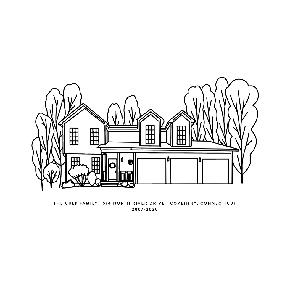Thumbnail: SIMPLE House Portrait Line Drawing