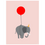 Thumbnail: elephant on balloon art print - SKU 1617