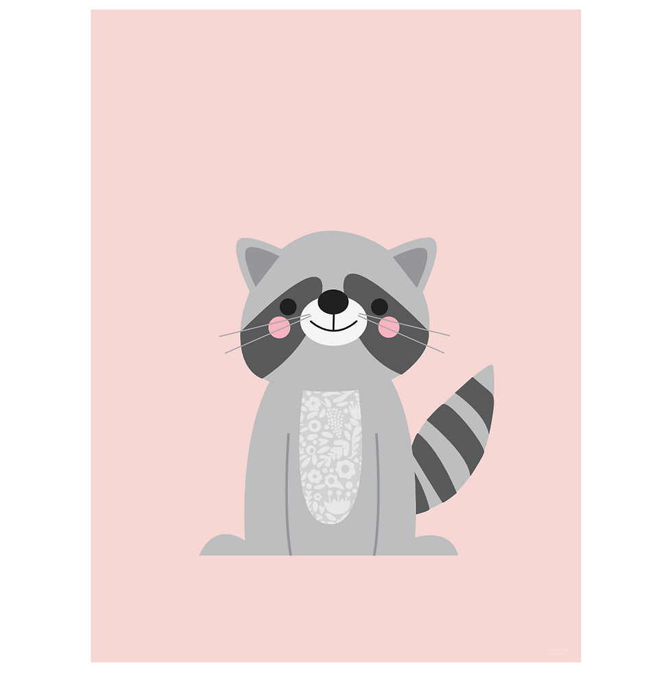 Thumbnail: raccoon art print - SKU 1624