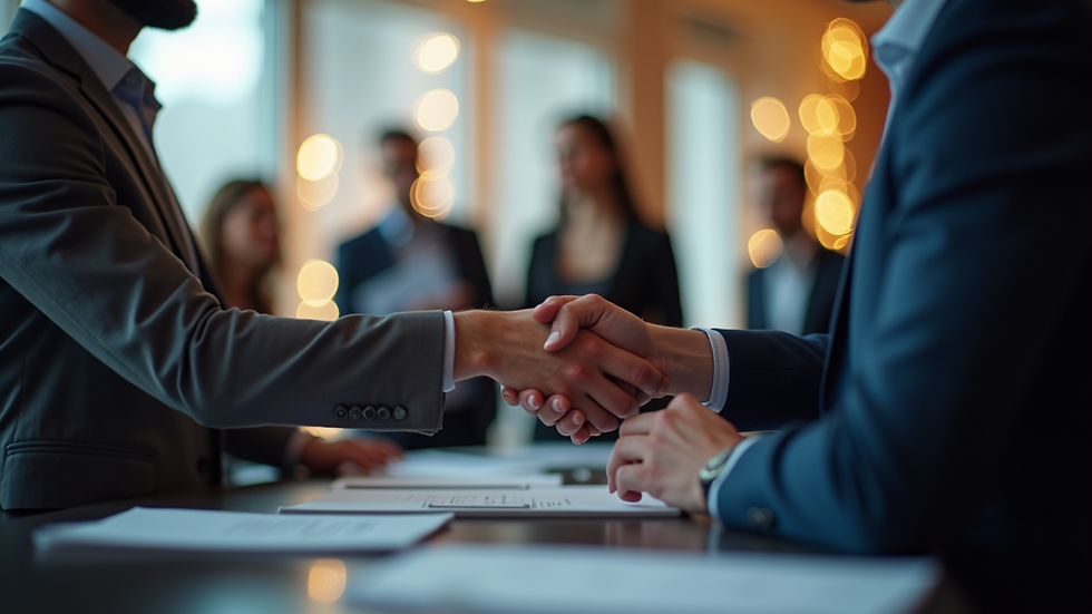 Close-up view of a business event with people exchanging ideas
