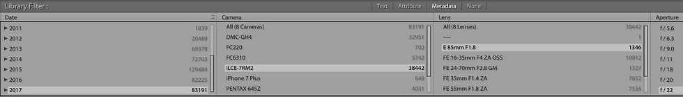 Use the Lightroom Library Filter to search for photos