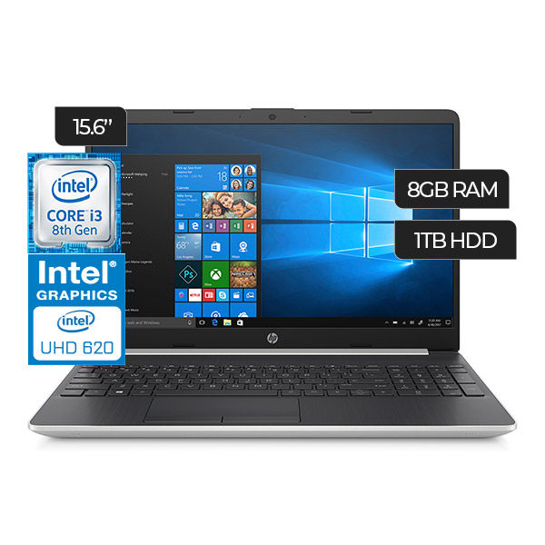 HP 15-DW0037WM (Core i3/ 1TB/ 8GB RAM/ 15,6" HD/ Windows 10) - Silver