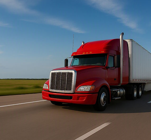 truck on the road sunny day