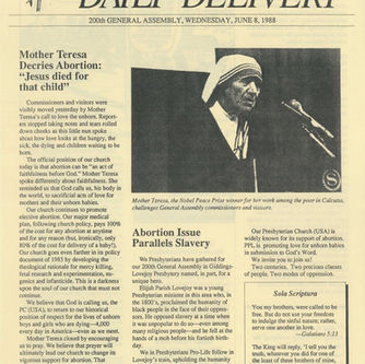 Mother Teresa Addresses PC(USA) 200th GA