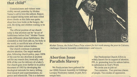 Mother Teresa Addresses PC(USA) 200th GA