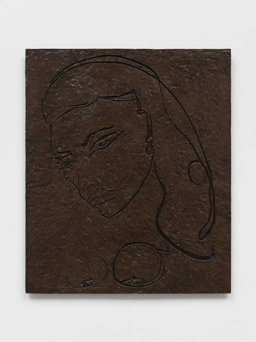 A bronze from an edition of selected bronze panels from the National Portrait Gallery doors