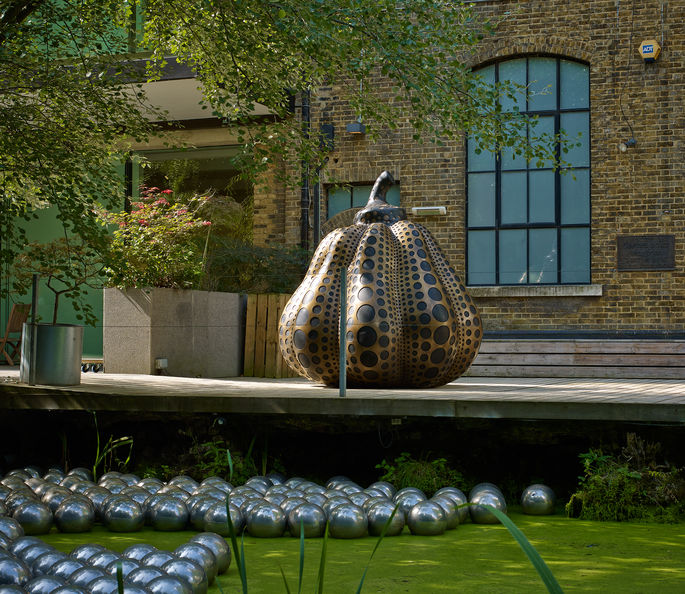 Kusama Patinated Bronze Pumpkin Sculpture