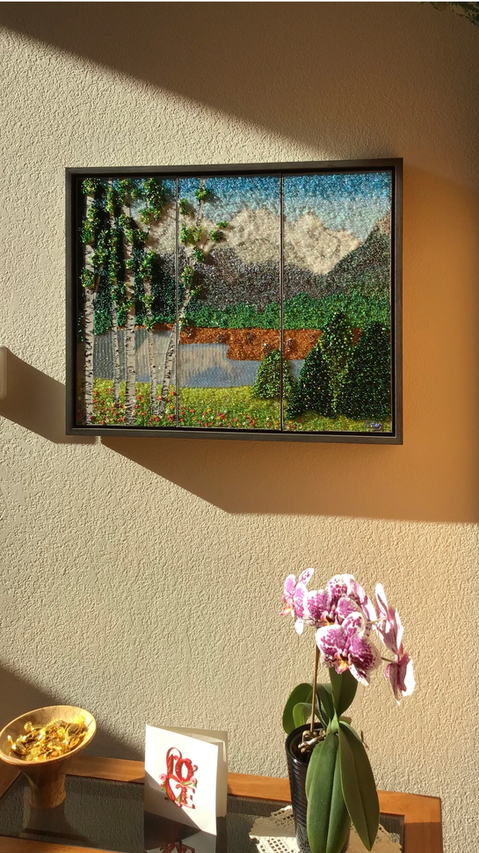 Mountain Tryptich in collectors home