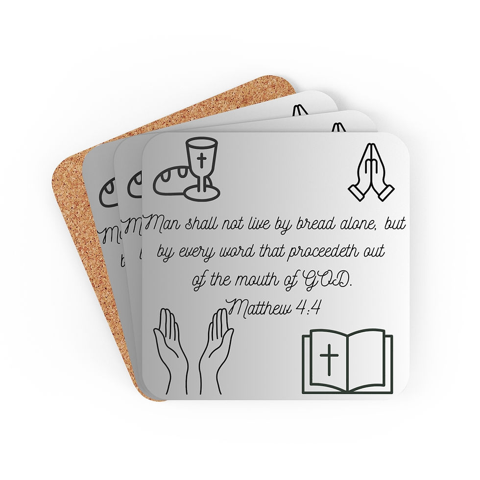 Thumbnail: Matthew 4:4 Coaster Set