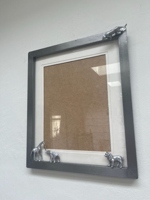 Wild Animal Safari Silver Stainless Steel Picture Frame front view