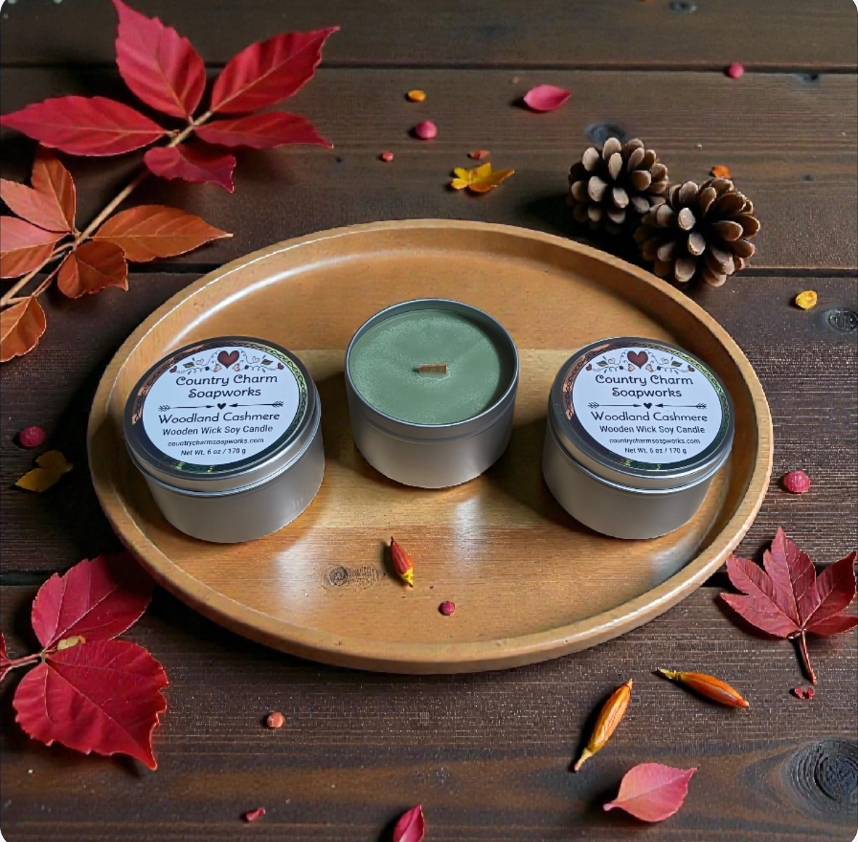 Wooden Wick Soy Candles - 6 oz