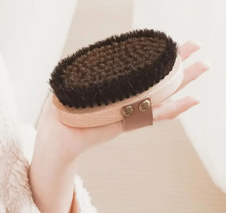 Thumbnail: Dry Brushing Firm Bristle Brush with Copper photo