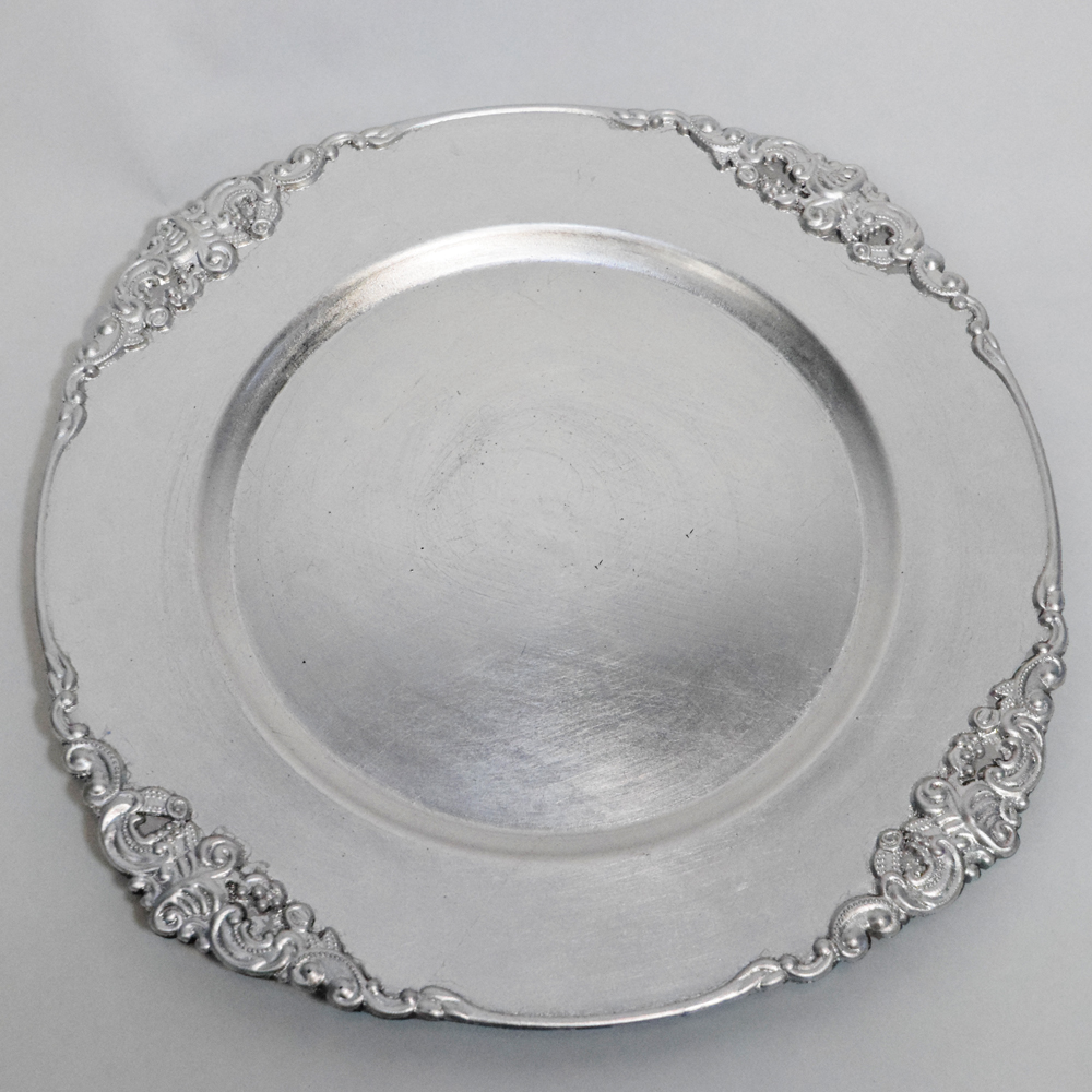 Silver Baroque Charger Plate
