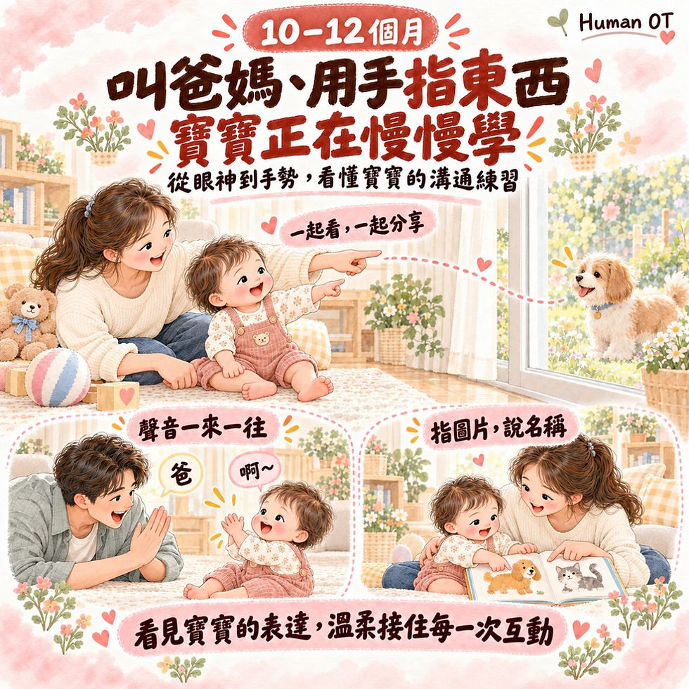 寶寶什麼時候會叫爸媽、用手指東西?一歲前後從眼神到手勢的溝通發展