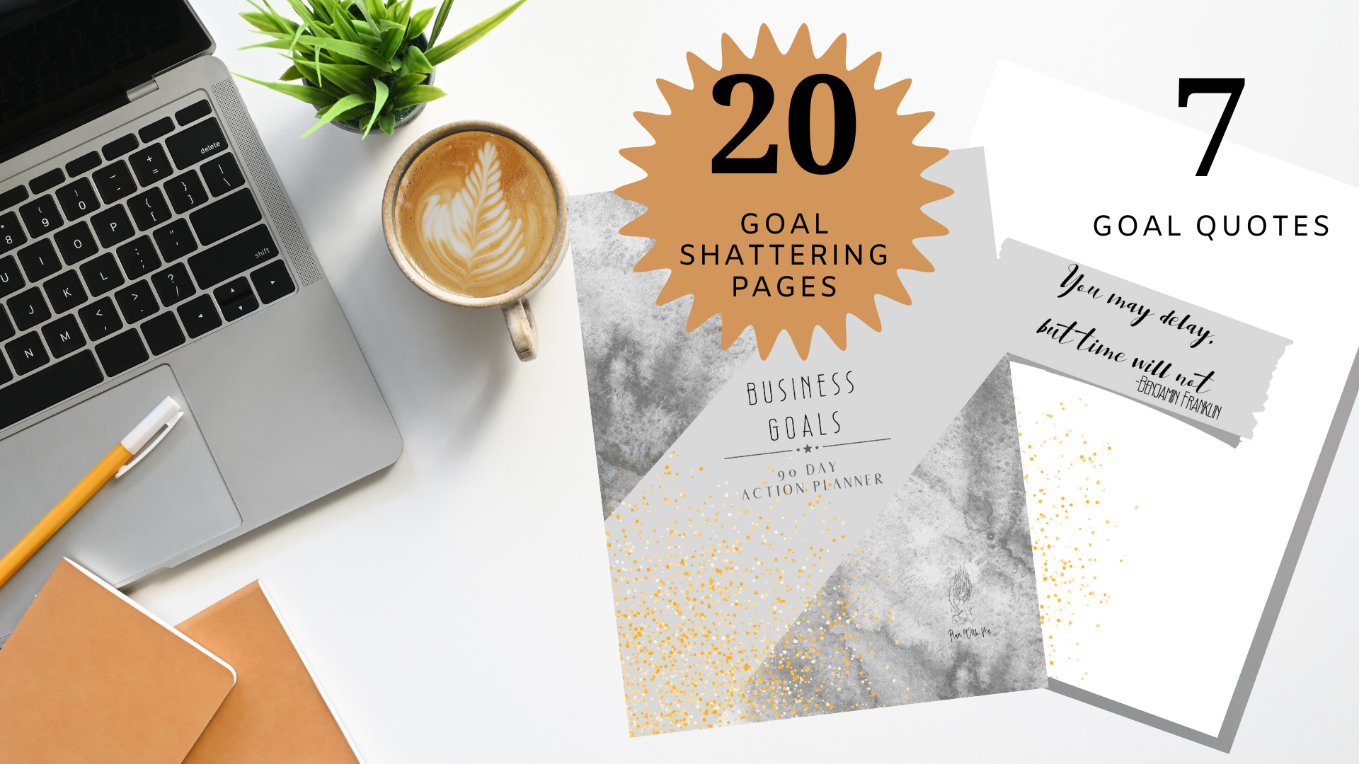 Business Goals 90-Day Action Printable Planner Download