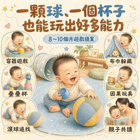 8–10 個月寶寶玩具怎麼選？用球、杯子、容器與布巾玩出多種能力