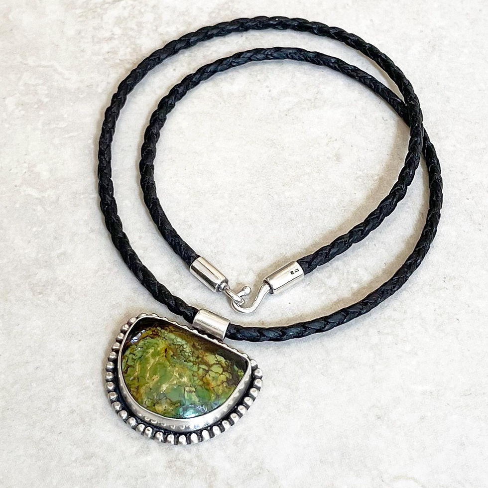 Thumbnail: Sterling Silver and Bamboo Mountain Pendant on Cotton Bolo Cord Necklace