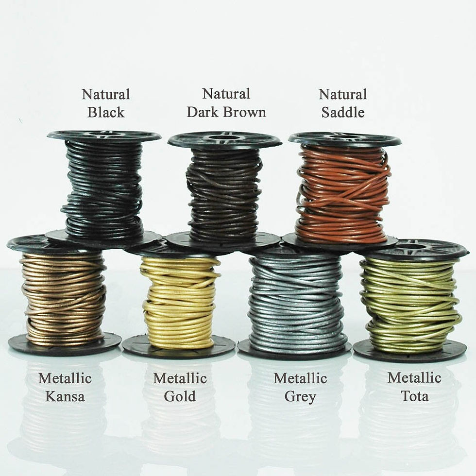 Thumbnail: Silver Square Tile and Gold Triangle Earrings on Leather