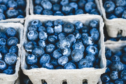 A box of fresh blueberries