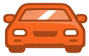 Ícono naranja de auto que enlaza a seguros y cotizaciones de auto