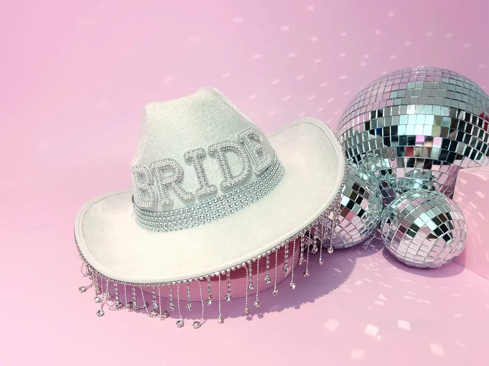 Bride Diamond Fringe Cowgirl Hat