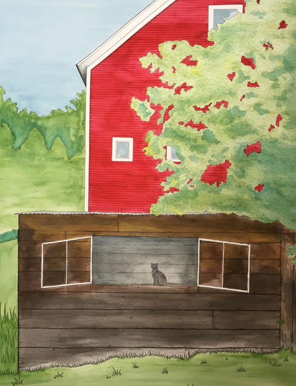 Barn Cat Water Color