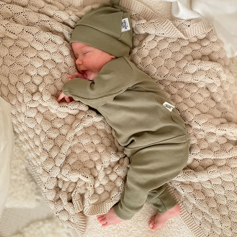 Miniaturbild: Gerippte Baby Hose Olivrün