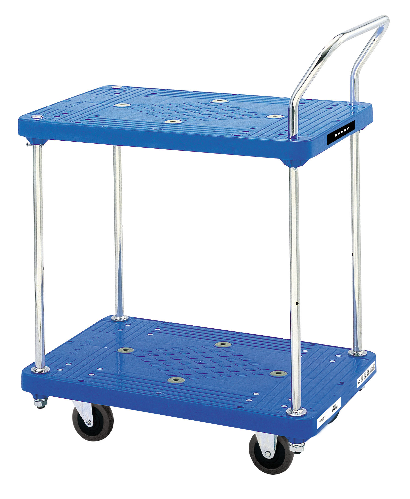 Pシリーズ プラスチック製台車 耐荷重150kg 二段式 465×720 PL-BT2
