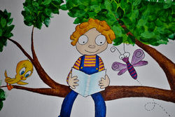 Mural - Reading boy