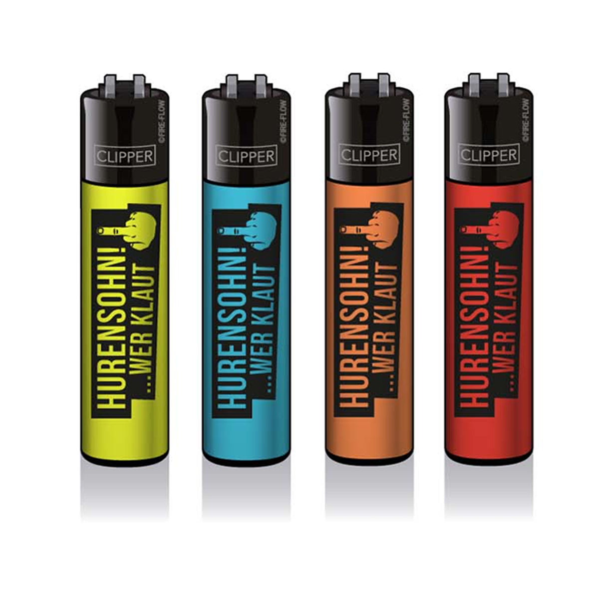 Accendino Ricaricabile Collezionabile - Clipp4er Set Hurensohn Wer Klaut 118-121