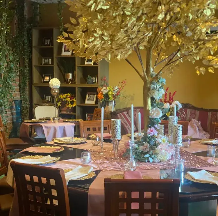 Tables set for an event at The Garden Room